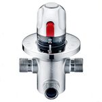 Thermostatic Mixing Valve, G1/2 Copper Thermostatic Mixing Valve, Bathtub Special Temperature Control Valve for Water Temperature Pipe Basin Thermostat Control