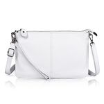 befen Crossbody bags for Women,Small Leather Cross Body Phone Purses White Bag Ladies Handbags & Shoulder bags, Envelope Wristlet Clutch Wallet with Wrist Strap