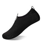 Barefoot Water Shoes Aqua Spotrs Socks Quick-Dry Beach Swim Snorkeling Surf Diving Pool Yoga Shoes for Mens Womens (S108-Black, 3.5/4UK)