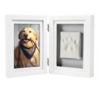 Pearhead Pet Pawprints Desk Picture Frame and Imprint Kit, DIY No-Bake Clay Pawprint Kit, Dog or Cat Paw Print Keepsake, Pet Memorial Picture Frame, Pet Lover Gifts