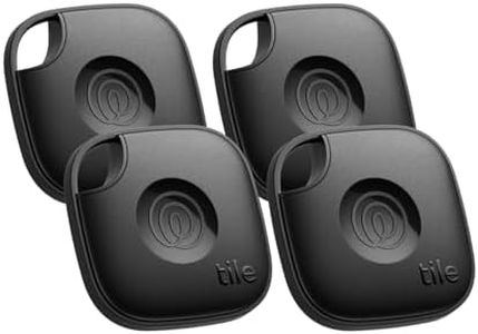 Tile by Life360 Mate (2024) Bluetooth Tracker, Keys Finder and Item Locator for Keys, Bags and More, Phone Finder, Both iOS and Android Compatible, Pack of 4 (Black)