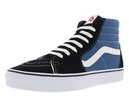 Vans SK8-Hi Canvas Unisex-Adult Hi-Top Sneaker (6 Women / 4.5 Men, Navy/Blue White)