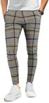 GINGTTO Mens Plaid Dress Pants Stre