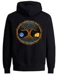 Astral Tree Of Life Cosmic Sun And Earth Unisex Full Zip Hoodie Medium Black