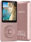 AGPTEK A02S 16GB MP3 Player, 70 Hours Playback Lossless Sound Music Player, Supports up to 128GB, Rose Gold