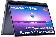 Dell Inspiron 14 2-in-1 Touchscreen Laptop (14" FHD+, 16GB DDR5, 512GB SSD, AMD Ryzen 5 8640HS (> intel i7-1255U)) Business, Students, FP, Backlit, FHD Webcam, Inspiron 7445, Win 11 Pro w/AI Copilot