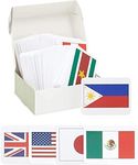 BLUE PANDA 205 Countries of The World Flags Flash Cards for Education - Kids Geography Country Flashcards with Continent and Capital - Country Flag Flash Cards for Kid (2.5 x 3.5 in)