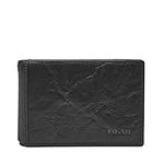 Fossil Men's Neel Leather Slim Minimalist Money Clip Bifold Front Pocket Wallet, Black, (Model: ML3887001)