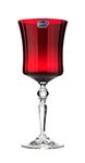 Bohemia Crystal 40792/300/382840 10 Oz Crystal Wine Glasses, Red Old-Fashioned Glasses on a Long Stem, Set of 6