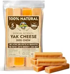 Tibetan Dog Chew Yak Cheese Sticks - Natural Treats for Small Dogs, Longer Lasting, Digestible, Promotes Dental Health, Rawhide, and Grain-Free, Ideal for Aggressive Chewers, 5-Pack