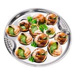 Snail Cooking Dish Stainless Steel Snail Plate Escargot Dishes Plate 12 Compartment Holes Metal Appetizer Plates for Hotel Restaurant