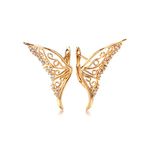 Shining Diva Fashion 18k Rose Gold Plated Latest Stylish Copper Zircon Earrings for Women and Girls (14472er)