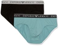 Emporio Armani Men's 2-Pack Endurance Brief, Black/Artic, X-Large