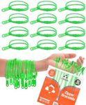 12 Pack GREEN 7-Inch Zipper Bracelets - Fidget Party Favors for Kids - Bulk Bracelets for Kids - Fidget Bracelet for Anxiety - Perfect for Earth Day & St. Patrick's Day - Kids Zipper Bracelets