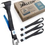 valonic FALCON - soft loop tie down straps - EN-12195-2, 4 pack, 1000kg, 30cm, 25mm, black - for motorcycle handlebar, motorbike, roof rack