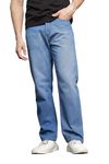 KARGEENS Straight Cotton Baggy Jeans Pants for Men Stylish (k9009_Light Blue_32)