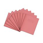 Rhino 8 x 6.5 Exercise Books, 48 Page/Blank Paper Notebook, 10 Pack, Writing Book, Office & School Stationery Supplies, Pink