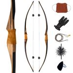 Deerseeker Archery Traditional Bow 64 inch Reflex Deflex Longbow Powerful Hunting Bow Right Hand & Left Hand 25-70lbs (80 lbs, Right Hand)