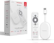 Thomson Go Cast 152 Streaming Dongle, 4K UHD Google TV, Voice Control, Google Cast, Dolby Atmos, Dolby Digital+, HDR10, Portable, 2 GB RAM, 32 GB Storage