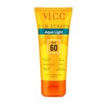 VLCC Aqua Light Sunscreen Gel SPF 60 PA++++ | High UVA & UVB Protection | Fast-Absorbing, Non-Greasy | No White Cast | Hyaluronic Acid & Vitamin C | Lightweight, Hydrating Sunscreen - 100g