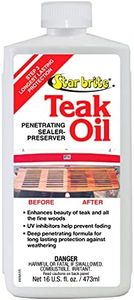 STAR BRITE Marine Grade Teak Oil - Long-Lasting, UV-Resistant Wood Sealer & Preserver With UV Protection for Boats, Outdoor Furniture & All Fine Wood - 16 Ounce (081616)