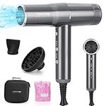 Hair Dryer, Professional Salon Fast Drying Ionic Diffuser Hairdryer for Women and Men, PARWIN PRO BEAUTY Blow Dryer with Powerful 110.000 RPM Low Noise Brushless Motor for Home, Travel and Gift(Gray)