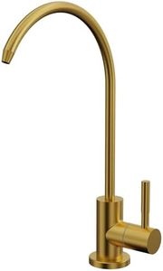 GRANDJOY Brushed Gold High Arc Drinking Water Faucet, Lead-Free 304 Stainless Steel Filtered RO Tap for Kitchen Sink & Water Filtration System