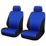 Sakura Car and Van Front Seat Covers - 'OAKLEIGH - 1 Pair in Black and Blue - Universal Easy Fit