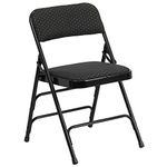 Flash Furniture Padded Folding Chair, Fabric, Black Patterned, Set of 4