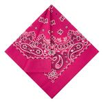 HankieWorld Single Pack Bandanas 60s Premium Cotton Soft Thin Handfeel Large Handkerchief for Men and Women, 1 Pack-hot Pink