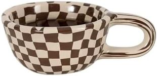 kekto Miaexaugsh Irregular checkerboard coffee mug gift ceramic mug mug,Pottery Mug,Tea Cup for Office and Home