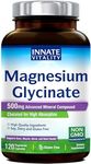 Innate Vitality Magnesium Glycinate 500mg | 70mg Elemental Magnesium Supplement- High Absorption, Non Buffered, Non-GMO & No Gluten - Nerve, Muscle, Bone & Heart Health - 120 Vegan Capsules Magnesio