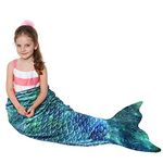 Catalonia Kids Mermaid Tail Blanket, Cozy Mermaid Sleeping Bag for 3-14 yrs Girls, Fish Scale Pattern, Birthday Gift for Daughter