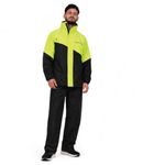 Robustt Pongee Rain Suit for Men or Women (Size- XL to XXL)| Waterproof Rain Coat and Pant Set | Adjustable Hood, Reflective Strips| Lightweight Bike Rain Jacket for Riders| Packable with Storage Bag