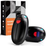 VTHW Hand Warmers Rechargeable 2 Pack, Electric Hand Warmers Reusable, USB Hand Warmer 20 Hrs Warmth 3 Levels Heat, Portable Pocket Handwarmers for Hiking Golf (Black)