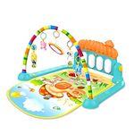 Kidsmate Piano Play Gym | Play Mat for Babies 0 to 3 Years | New Born Baby Gifts | Baby Mats for Floor | Hanging Toy, Interactive Lights, & Engaging Tunes Musical Mat for Kids (Sea Green)