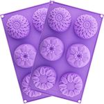 RKPM HOMES Silicone Chrysanthemum Sunflower Mixed Flower Shapes Soap Mold 6 Cavity Mould