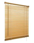 PVC woodgrain effect windows shutters for privacy home offices Blinds - Strong Trimmable Easy fit child safe window curtains - Teak colour - Width 60cm x Drop 213cm