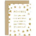 Old English Co. Mentor Thank You Card - Gift for Mentor - Leaving, Farewell, Retirement Card for Mentor - Card for Him or Her - Sentimental Keepsake Card for Men and Women | Blank Inside