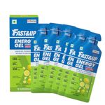 Fast&Up Energy Gel- Lime & Lemon flavour (Caffeinated) - Pack of 6 Gel Sachets, 30g per sachet- For Instant energy boost, Improved endurance and performance