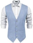 COOFANDY Men's Suede Leather Suit Vest Casual Western Vest Jacket Slim Fit Vest Waistcoat