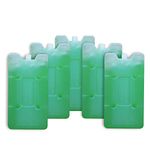 EcommerceHub Ice Gel pads Packs, Compact, HDPE Body,Space Saving, Reusable & Fully Double Sealed Leck Proof Ice Pads Set for Cold Carrier, Storage & More, Pack of 5, Green, 400ML Each