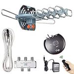 LAVA HD-2605 Elite, Outdoor TV Antenna, Remote Control, 360 Degree Rotation, with 40ft Cable, 4-Way Splitter for 4 tvs