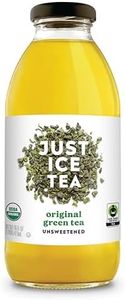 Just Ice Tea Organic Iced Tea, 16 Fl Oz Glass Bottles (Original Green Tea, Pack of 12)