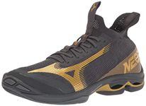 Mizuno Unisex-Adult Wave Lightning Neo 2 Volleyball Shoe, Black Oyster, 13.5 Women/12 Men