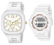 FROZIL® Analog and Digital White Square and Round Dial Shockproof Multi-Functional Automatic Waterproof Sports Watch Combo for Men's Kids Watch for Boys - Watch for Men Pack of 2