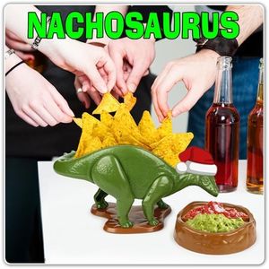 Funwares Original Nachosaurus Snack and Dip Set, Dinosaur Nacho Holder