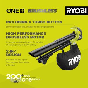 RYOBI 18V Cordless Leaf Blower & Vacuum – Lightweight Garden Tool