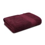 Trident 100% Cotton Towels for Bath | Towels for Bath Large Size | Trident Bath Towel - Soft & Absorbent | 450 GSM | 1 Piece Bath Towel for Men/Women | Urban Comfort | 70 cms x 140 cms - Wine Red