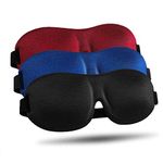 Sleep Mask for Side Sleeper, 100% Blackout 3D Eye Mask for Sleeping, Night Blindfold for Men Women, Pack of 3